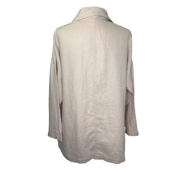 Eileen Fisher Open Blazer Linen Blush Pink Color Size MED - Picture 2 of 8
